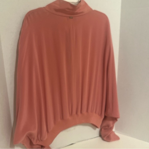 St. John Silk Full Zip Collared Bat Wing Bomber Jacket  Cardigan Mauve Size XL. - Picture 9 of 16